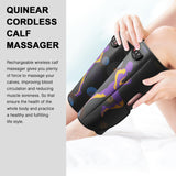 QUINEAR Cordless Leg Massager Air Compression for Circulation and Pain Relief, Rechargeable Air Leg Compression Massager, Calf Massager Gift for Athletic Recovery