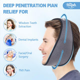 Hilph Face Ice Pack Wisdom Teeth Ice Pack Head Wrap for Jaw & Chin & Dental, Facial Ice Packs for Oral Surgery with 4 Hot Cold Packs for TMJ, Teeth Removed, Dental Implants, TMJ Pain (Gray)