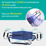 Transfer Nursing Sling for Patient Care, Safety Lifting Aids for Bedridden Patient, Handle Back Lift Mobility Belt, for Elderly, Disabled, Caregiver,Reusable & Washable,25.5 * 114cm