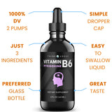 Vitamin B6 Liquid Drops - Pyridoxine hcl - B6 Vitamins Support Brain Function, Immune System, Nervous System and Mood - 17 mg 1000% DV - Gluten and Filler Free - 30 Day Supply - (2 oz) For Adults