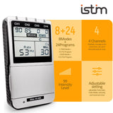 iSTIM EV-805 TENS EMS 4 Channel Rechargeable Combo Machine Unit - Muscle Stimulator + Back Pain Relief and Management- 24 Programs/Backlit (Including Electrodes Pads)