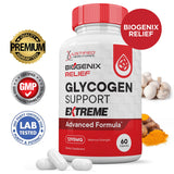 BIOGENIX Relief Glycogen Support Extreme Pills Advacned Formula 1295MG Zero Artificial Colors Flavoring Preservatives 120 Capsules (2 Pack)