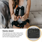 Brazyn - Talon Percussion Massage Gun + Massage Cane + Gun Holder System - Deep Tissue Muscle Massager with Arm Attachment for Whole Body Pain Relief, Upper and Lower Back, Neck & Shoulder Relaxer