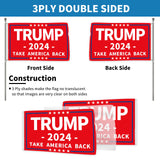 Probsin Trump 2024 Flag 3x5 Ft Decorations Outdoor Double Sided 3 Ply Red Take America Back Flag Heavy Duty Banner Party Supplies Yard Signs Home Decor Hanging Poster with 2 Brass Grommets