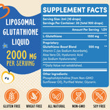 Prunucis 2000MG Liposomal Glutathione Liquid, 98% Absorption, Glutathione Liquid Supplement, Active Form L- Glutathione, Powerful Antioxidant Non-GMO for Immune System, Aging Defense, Detox, 16 FL.OZ