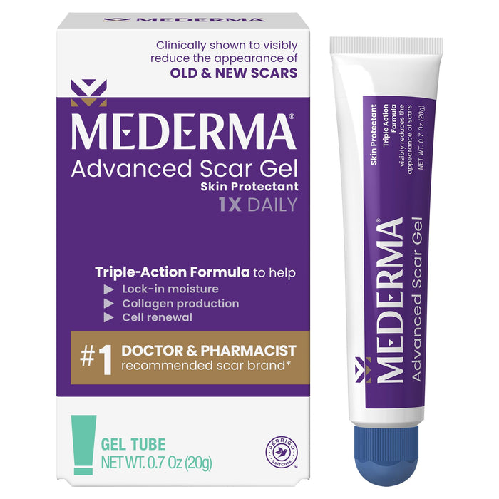 Mederma Advanced Scar Gel, Treats Old and New Scars, Reduces the Appearance of Scars from Acne, Stitches, Burns and More, 0.70oz (20g)