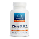 EquiLife - Balanced Zinc, Powerful Mineral Zinc Immune Supplement, Antioxidant-Rich, Great Source of Copper, Vitamin C, & Vitamin B6, Promotes Energy & Mood Support, Vegan, Non-GMO (60 Capsules)