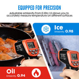 SURLABA Infrared Thermometer, Digital Temperature Gun with Patented Circular Laser, Non-Contact Laser Thermometer Gun for Cooking/Ovens/Home Repairs, -58℉~1022℉ (-50℃-550℃), Not for Use on Humans