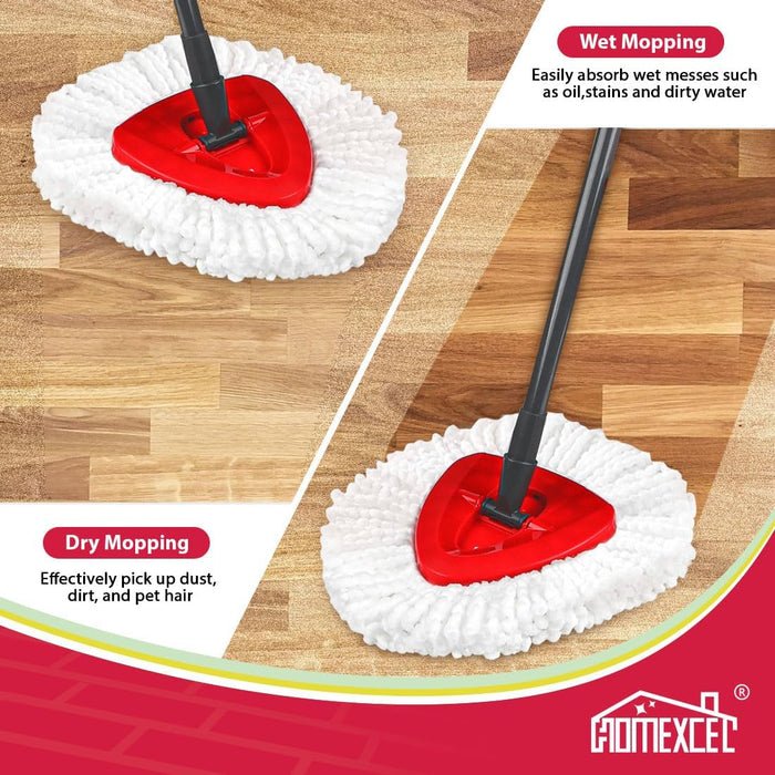 HOMEXCEL Mop Replacement Heads Compatible with O-Cedar EasyWring Spin Mop 6 Pack-Washable Microfiber Spin Head Refills-Easy Cleaning Mop Head Replacement