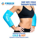 FreezeSleeve 2 Pack Ice & Heat Therapy Sleeve- Reusable, Flexible Gel Hot/Cold Pack, 360 Coverage for Knee, Elbow, Ankle, Wrist- Large, Turquoise