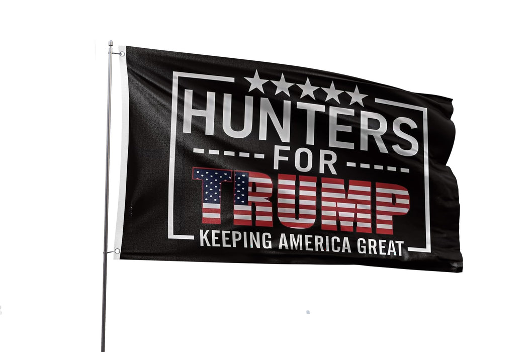 Hunters For Trump Flag 3x5FT Trump 2024 Flag President Election Supporter Fans Patriotic MAGA Banner With 2 Brass Grommets Outdoor Indoor (Hunters, 3x5ft)