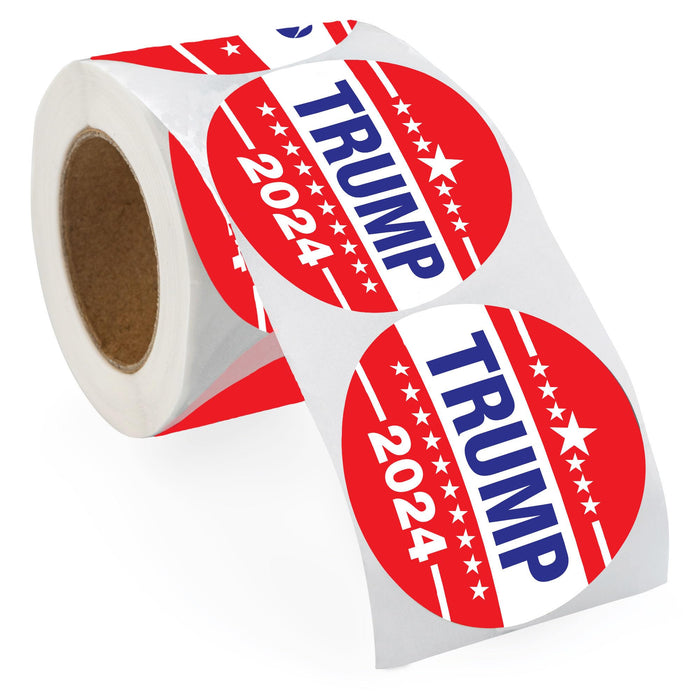 250 "Trump 2024" Round Shaped Stickers - Express Your Patriotism with Premium Stickers - Make America Great Again - Decals for Laptops, & Water Bottle