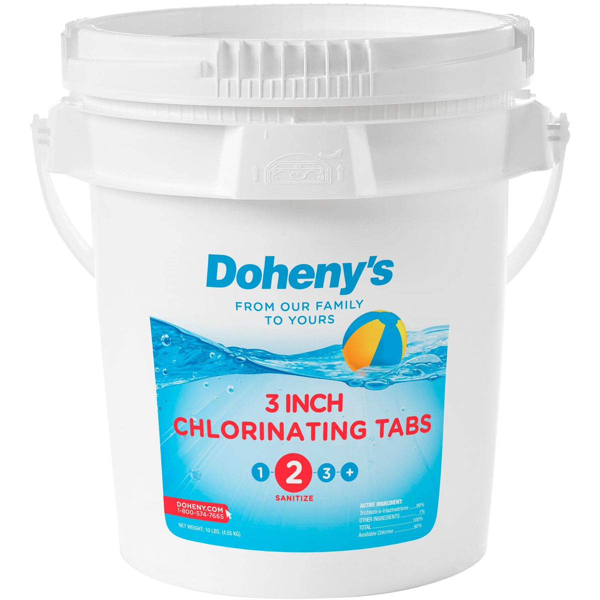 Doheny’s 3-Inch Stabilized Chlorine Tablets | 99% Pure Tri-Chlor, 90%
