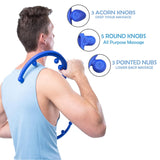 Body Back New Buddy Elite (Blue 2.1) – USA Made – Trigger Point Massage Tool, Shoulder Neck Back Handheld Massager, Manual Massage Cane, Hook, Muscle Knot Remover with Instructions, Patented