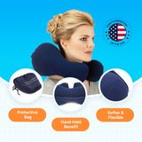 Sunnybay Chiropractic Neck Pillow Recliner- Travel Pillow for Neck Therapy, Stress & Pain Relief - Therapeutics Neck Pillow - Original Neck Support (Large, Navy Blue)