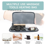 Goodtar Massage Stones Set with Warmer Kit Hot Rocks Bamboo for Massage Hot Stones Massage Warmer Kit with Temperature Control and Carry Bag for Home Use (11 Stones and 3 Sticks)