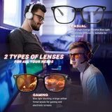 livho 2 Pack Blue Light Computer Gaming Glasses - Design for Gamer with Professional Powerful Filter Lens Anti Fatigue & Eyestrain for Screens/Video Game/Console/TV/PC