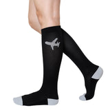 Travel Compression Socks for Women & Men, 20-30 mmHG, Graduated Compression for Flight, Travel, M