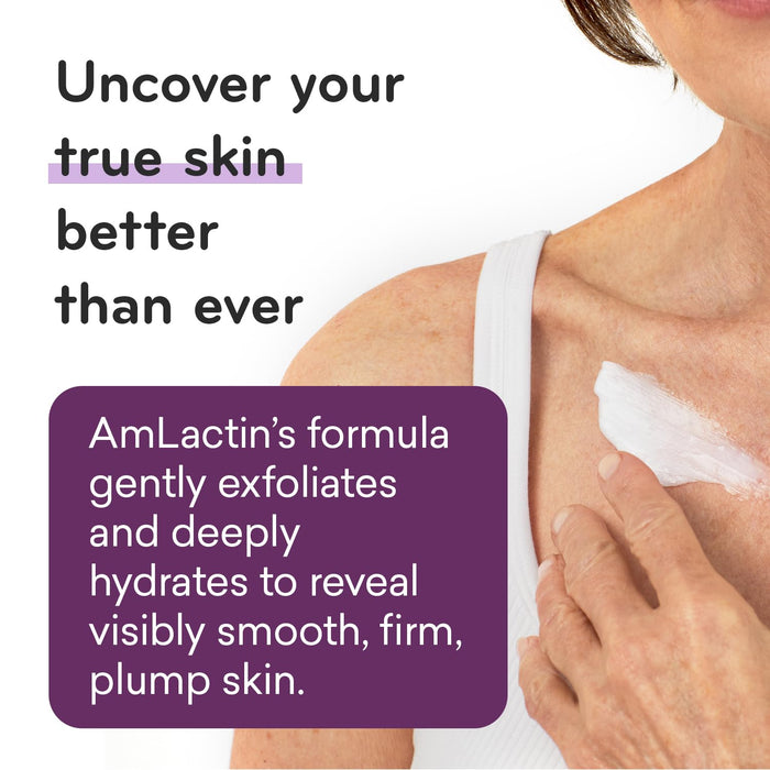 AmLactin Crepe Firming Cream - 12 oz Body Cream with 15% Lactic Acid - Exfoliator and Moisturizer for Crepey, Dry Skin