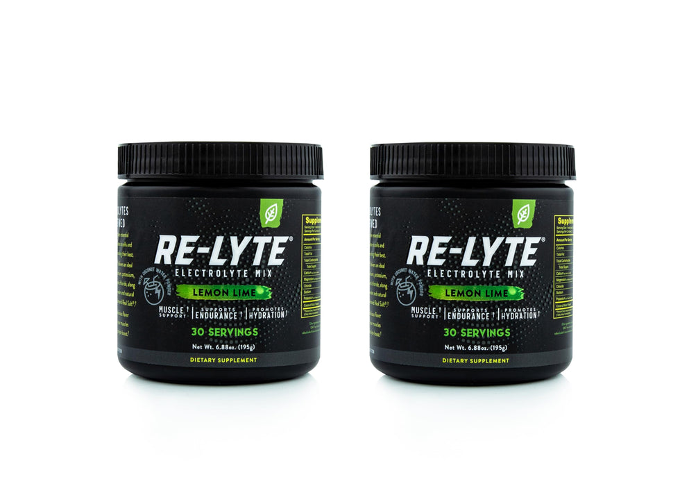 REDMOND Re-Lyte Electrolyte Drink Mix, 30 serving SMALL 6.88oz jar, Lemon Lime (2 Pack)