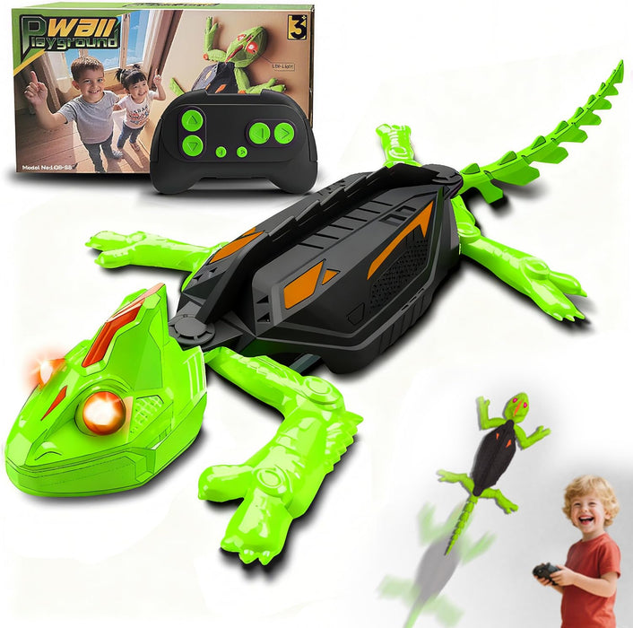 Zingelo Wall Climbing RC Chameleon Toy for Kids, Rechargeable Remote Control Lizard Toy with LED Eyes, Dual Mode Floor & Wall Driving, Halloween Christmas Birthday Gift for Boys Girls Ages 3+