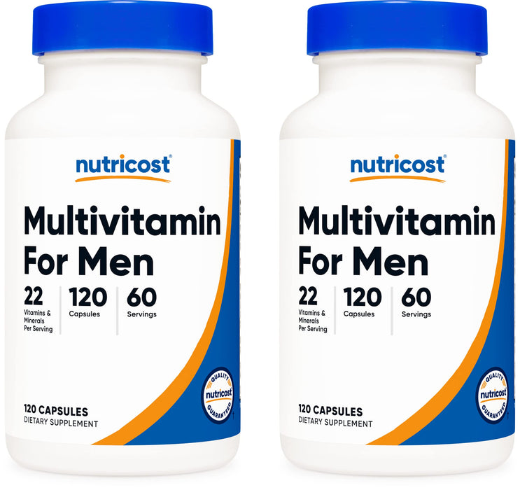 Nutricost Multivitamin for Men 120 Capsules (2 Bottles) - Vitamins and Minerals for The Healthy Man