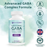Liposomal GABA Supplements 1000mg with L-Theanine 200mg,High Absorption,Ashwagandha,Chamomile,Tart Cherry Herbal Supplement for Adults,120 Softgels,Non-GMO,Gluten Free