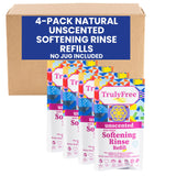 Truly Free Unscented Softening Rinse, Natural Fabric Softener - Plant-Based, Non-Toxic, Safe for Babies & Kids, 200 Loads (w/o Jug)