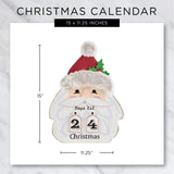 DII Christmas Advent Collection Decorative & Reusable Wooden Countdown Calendar, 15x11.25", Santa Clause