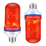 OMK - Christmas Decor LED Flame Effect Light Bulbs - Newest Upgraded 4 Modes Fire Simulated Lamps - Holiday/Christmas Gifts/Party/Indoor/Outdoor Decoration Lights(Red 2)