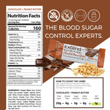 Extend Nutrition Sugar Free Keto Bars, Perfect Diabetic Snacks for Adults and Kids, High Protein Bars for Hunger Control & Steady Energy, Low Carb, Keto Friendly, Chocolate Peanut Butter, 12 Count