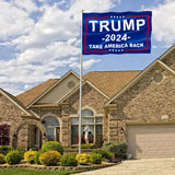 Trump Flags 2024 3x5 Outdoor Take America Back- Donald Trump MAGA Flags Blue Double Sided Made In USA 3 Ply Heavy Duty with 2 Brass Grommets for Outside Oudoor