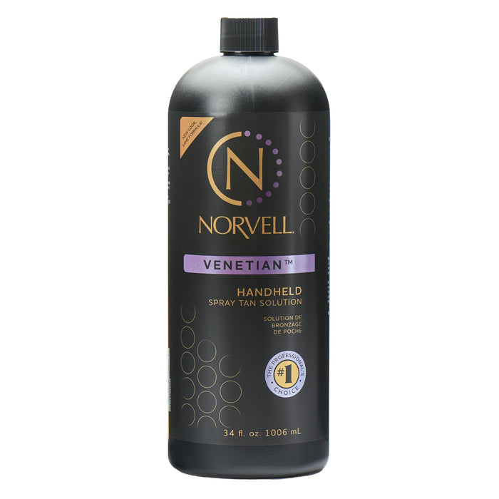 Norvell Venetian Sunless Tanning Solution, Medium Cool Violet-Brown Tan, 1 Liter – Professional Spray Tan Solution for Spray Tan Machine - Illuminate Natural Beauty with Instant, Long-Lasting Color
