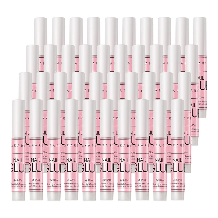 Makartt 40 Pcs Strong Nail Glue for Press on Nails, Fast Dry Quick Adhesive for Fake Nails and Acrylic Tips, Clear Professional Glue on Nails for Broken Nail Repair Salon Manicure Home DIY, Hema-Free