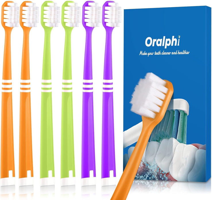 Oralphi Extra Soft Toothbrush for Sensitive Gums, Wide Head Soft Bristle Toothbrush with 10000 Soft Flossing Micro Nano Bristles for Adults, Pregnant Women, Elderly, Braces