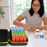 BJABTAN Monthly pill organizer 3X a day, Monthly Pill Organizer 3 Times a Day with Hard Shell Travel Case, Extra Large Pill Box Organizer with 32 Daily Compartments for Vitamin, Fish Oil and Supplements