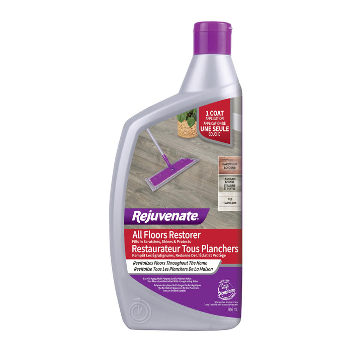 Rejuvenate All Floors Restorer and Polish Fills in Scratches Protects & Restores Shine No Sanding Required (32 oz)