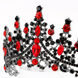 TOBATOBA Queen of Hearts Crown, Royal Queen Crown for Women, Gothic Black Crown Red Crown, Princess Tiaras for Women Girls, Baroque Crown Quinceanera Headpieces for Birthday Prom Pageant Halloween