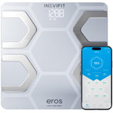 INEVIFIT EROS Bluetooth Body Fat Scale Smart BMI Highly Accurate Digital Bathroom Body Composition Analyzer with Wireless Smartphone APP 400 lbs 11.8 x 11.8 inch (White)