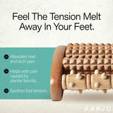 Kanjo FSA HSA Eligible Acupressure Foot Pain Relief Multi-Roller - Wooden Dual Foot Roller - Relieves Plantar Fasciitis, Heel & Arch Pain - Promotes Stress Relief & Muscle Relaxation