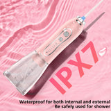 Water Dental Flosser Teeth Cleaner Pick, H2ofloss Cordless Portable Oral Irrigator,5 Mode IPX7 Waterproof Teeth Picks 300ML Rechargeable WaterFlosser for Home Travel (Pink)