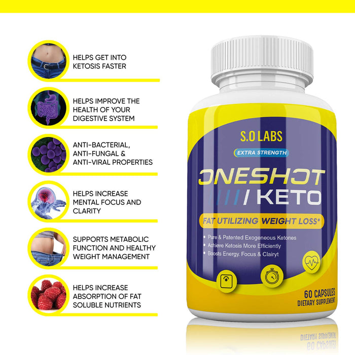 (3 Pack) One Shot Keto Pills Oneshot Keto 1 Shot Fat Advanced Formula Supplement As Seen on TV (180 Capsules)