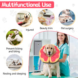 'MIDOG Dog Cones for Large Dogs, Cone for Dogs After Surgery, Soft Protective Recovery Donut Collar for Dogs to Prevent Touching Stitches, Wounds, and Rashes, Does Not Block Vision E-Collar. -Red,M