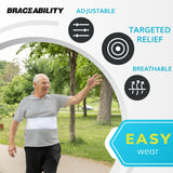 BraceAbility Rib Injury Binder Belt - Universal Broken Rib Brace for Men, Fractured, Cracked Ribs, Rib Cage Compression Wrap for Bruised Ribs Support, Sternum Injury Recovery (Fits 36”-58”)