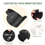 Castor Oil Organic 130ml/4.58oz, Reusable Castor Oil Pack Wrap with Heating, Castor Oil Pack Kit for Waist, Neck, Jamaican Black Castor Oil Packs, Christmas Gift for Men Dad Women Mom(Black)