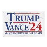 Donald Trump and J.D. Vance 2024 Make America Great Again 3x5 Flag | Trump Vance '24 Single-Side Flag Banner with Grommets on Side