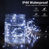 8-Pack White Fairy Lights Battery Operated with Timer, Waterproof 16FT 50 LED String Lights Outdoor Indoor, Twinkle Lights for Bedroom Dorm Wedding Birthday Christmas Parties Centerpiece (Cool White)