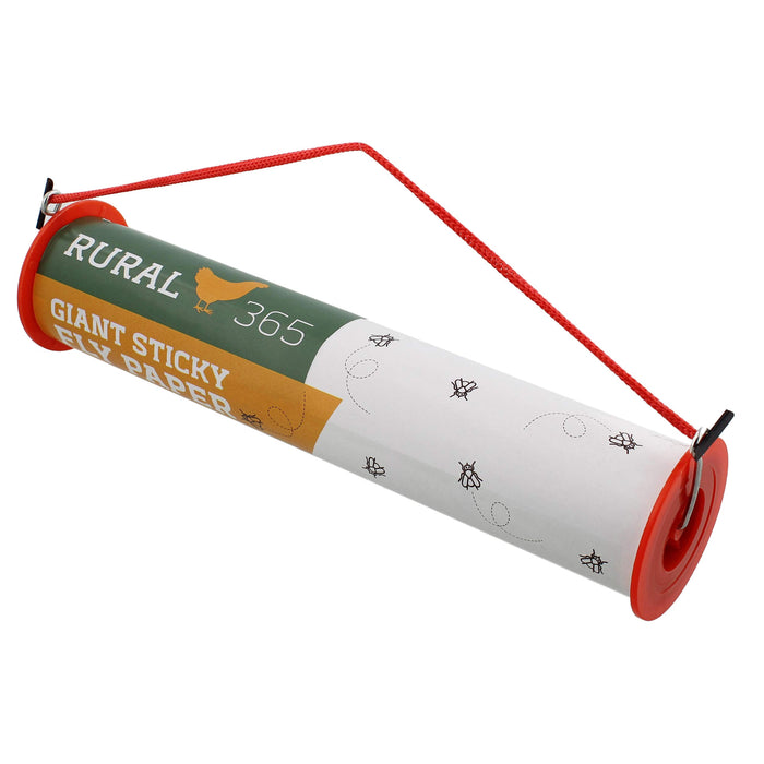 Ruralty Fly Tape Trap - 30ft Horizontal or Vertical Hanging Adhesive Indoor and Outdoor 3pk Insect Fly Trap Ribbon Roll