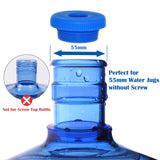 5 Gallon Water Jug Cap Reusable, Non-Spilling 55mm Water Bottle Dispenser Caps, Silicone 5 Gal Jug Replacement Caps Lids Anti Splash (Ocean Blue, 3 Pack)