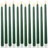 LPUSA Hunter Green 12 Inch Taper Candles Unscented Smokeless Long Tall Tapered Candle for Candlesticks Sticks Wedding Advent Home Decor Dinner Christmas，Set of 12